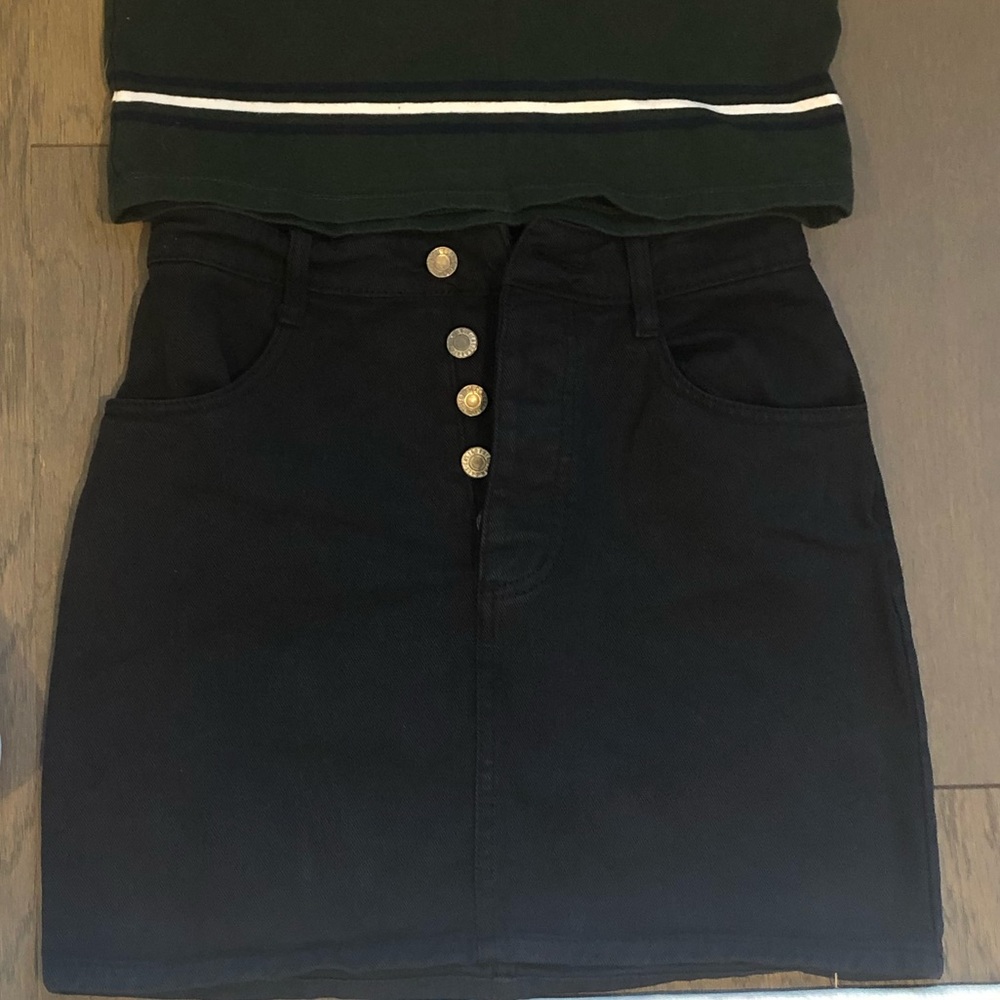brandy melville button up jean skirt